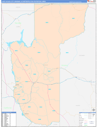 Lake Havasu City-Kingman Metro Area Wall Map Color Cast Style 2024